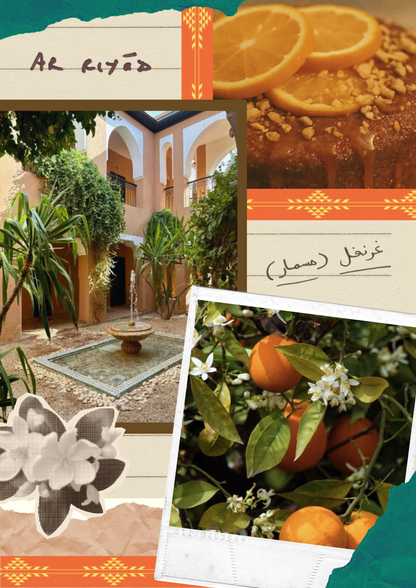 Collage of inspiration for Ar Riyad niche fragrance