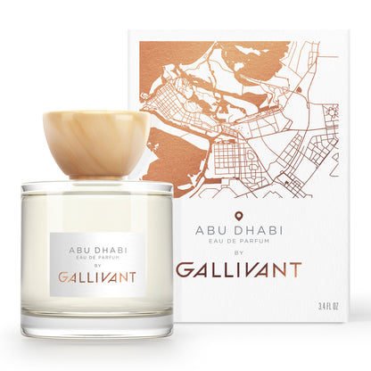 'Abu Dhabi' Niche Fragrance bottle and box by Gallivant