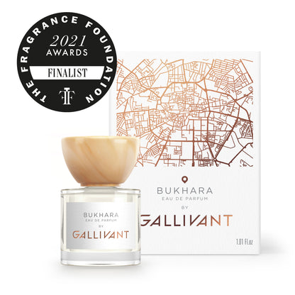 'Bukhara' Niche Fragrance bottle and box by Gallivant